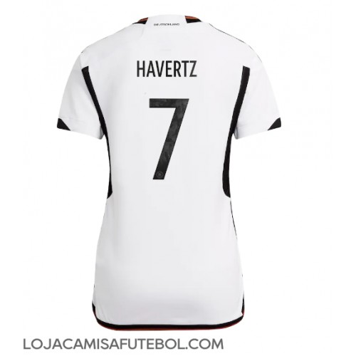 Camisa de Futebol Alemanha Kai Havertz #7 Equipamento Principal Mulheres Mundo 2022 Manga Curta